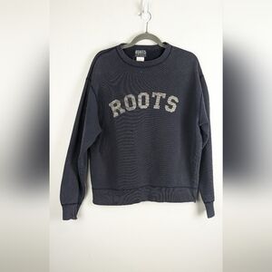 Vintage 90s Roots dark navy distressed crewneck